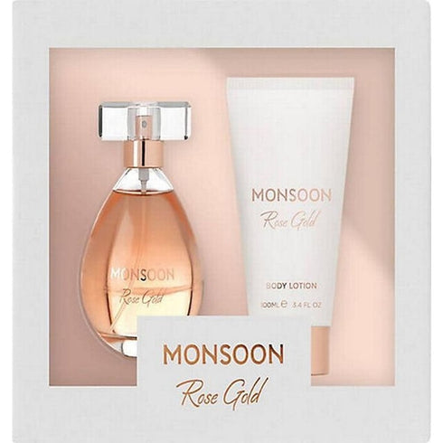 Monsoon Rose Gold Gift Set 50ml EDT + 100ml Body Lotion